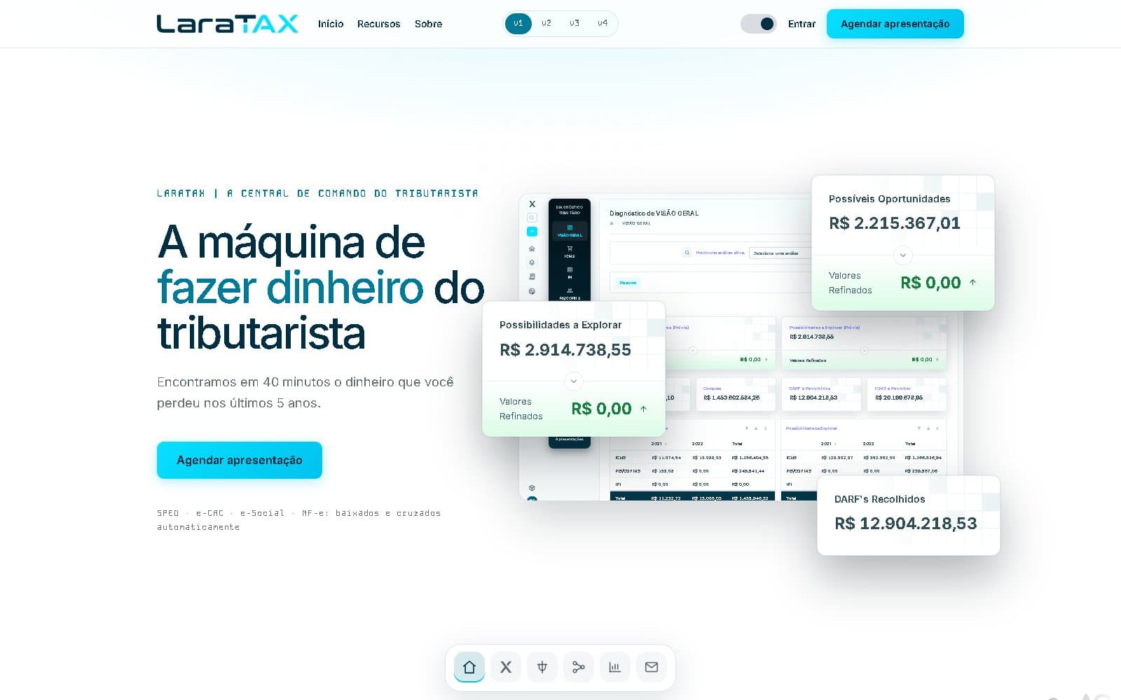 Página inicial do projeto LaraTAX